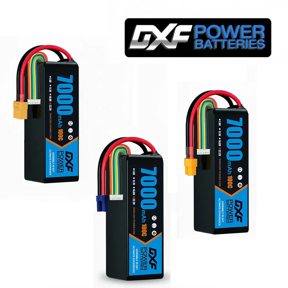 DXF 6S LiPo Battery 22.2V 7000mAh 100C – High-Power Rechargeable Battery with XT90 Plug for RC Car, Racing Buggy, Truggy & Truck Models 1