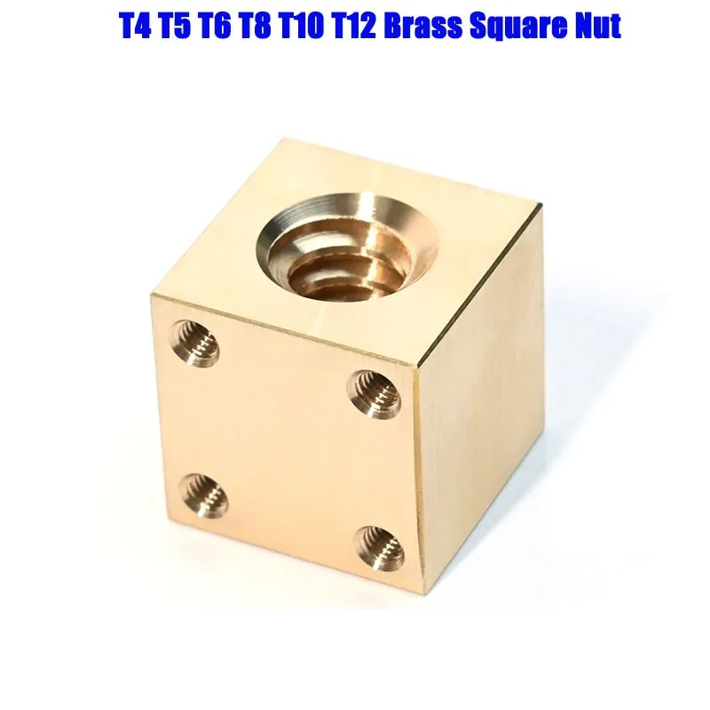 น็อตทองเหลืองทรงสี่เหลี่ยม T4 T5 T6 T8 T10 T12 สำหรับสกรูตะกั่ว แกนเกลียวรูปสี่เหลี่ยมคางหมู น็อตทองแดงทรงสี่เหลี่ยม ขนาด 1/2/4/6/8 มม. สำหรับงาน 3 มิติ 1