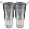 2 Pcs Milk Jug Retro Tin Barrel Vase Metal Vases for Flowers Flowerpot Bucket Centerpieces Buckets Galvanized 1