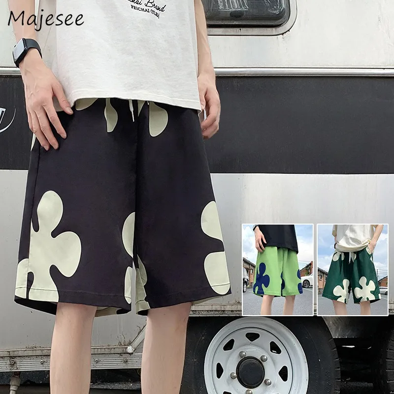 

Шорты мужские повседневные с цветочным принтом, тонкие Водонепроницаемые Универсальные Свободные мешковатые штаны с кулиской и эластичным поясом, уличная одежда, лето