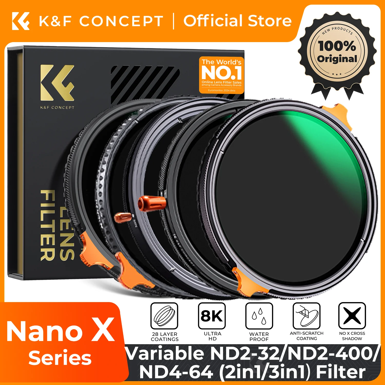 K&FCONCEPT49-82mmCameraLensesVariableFilterND2-32/ND2-400/ND4-64/ND8-128/ND3-1000(2in1/3in1)CameraFilterNano-XSeries-AliExpress44