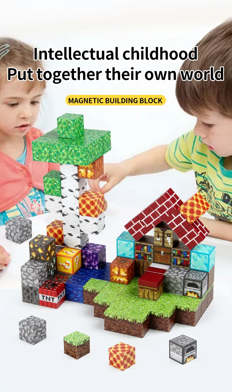 Description Picture 4 of itemGame MineCraftion Dungeons Map DIY TNT Figure Model Toys MineCraftion Dungeons Cartoon world Modeler Creative Toys For Kid Gifts