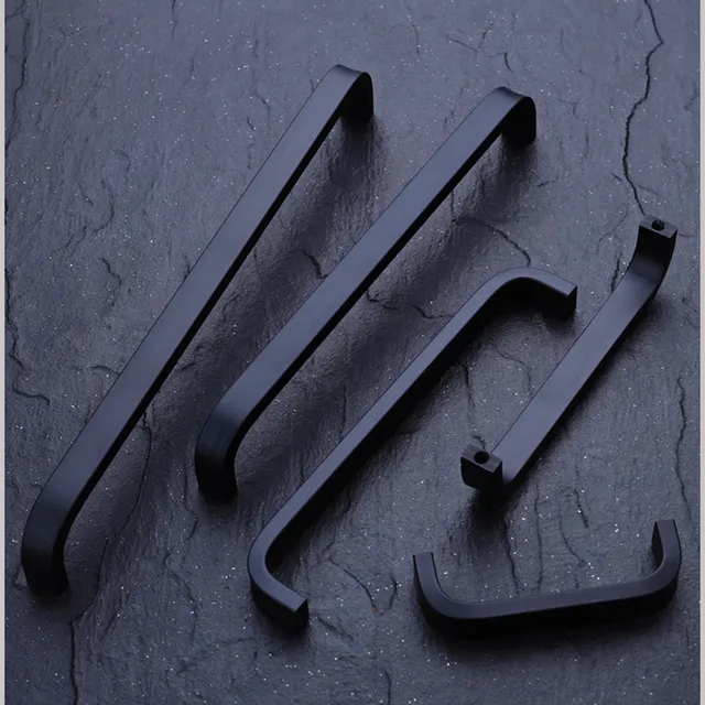 4/6/8/10/12 นิ้วอลูมิเนียมห้องครัวประตูตู้ตรงดึงลูกบิดเฟอร์นิเจอร์ฮาร์ดแวร์ 6