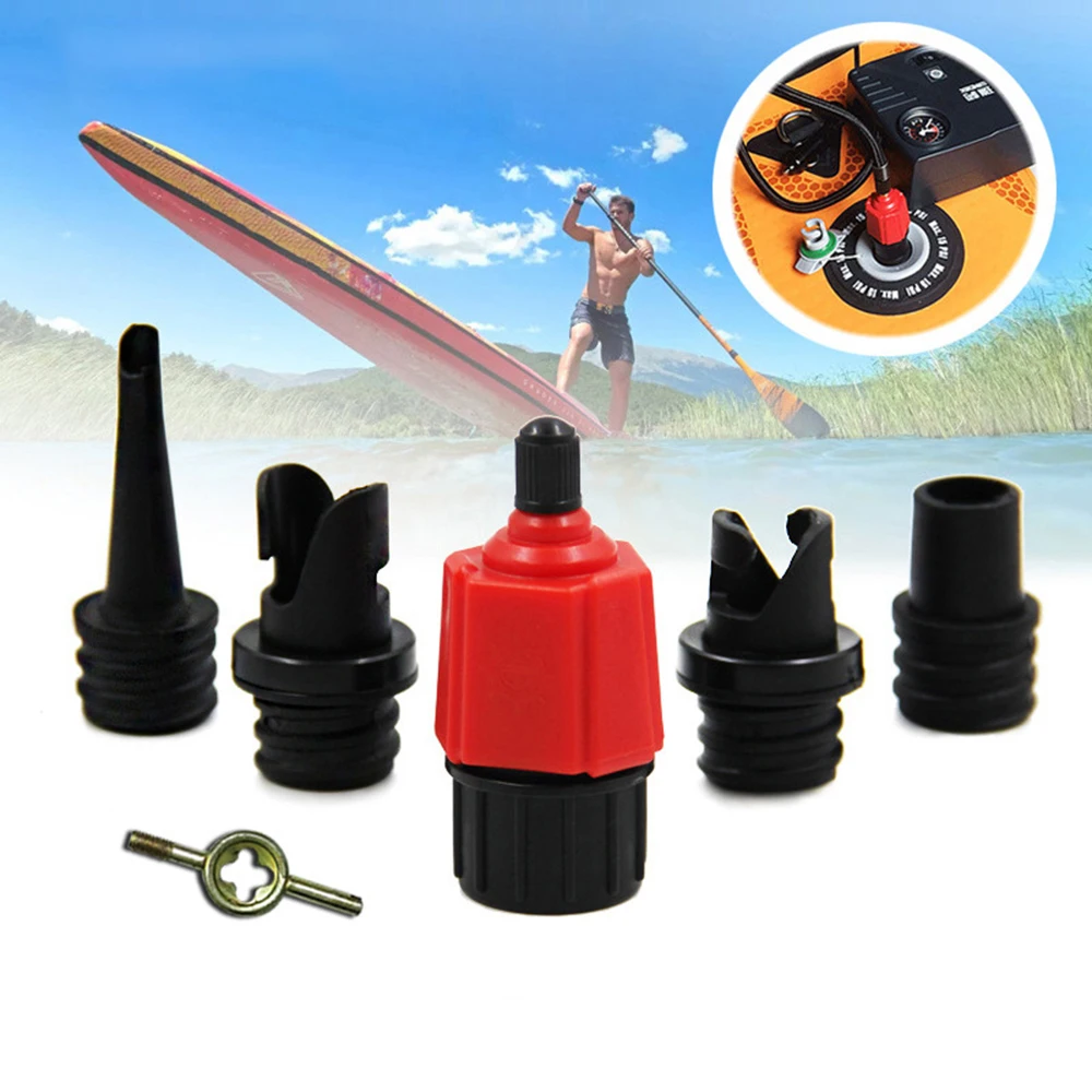 

Sup Car Air Pump Adapter Inflatable Surfing Paddle Rubber Boat Kayak Air Valve Adaptor Tire Compressor Converter 4 Nozzle