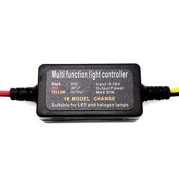 16 Modes Adjustable Brake Light Flasher Module, DC9-26V LED Tail Stop Lamp Strobe Controller, Universal Flasher Unit 1