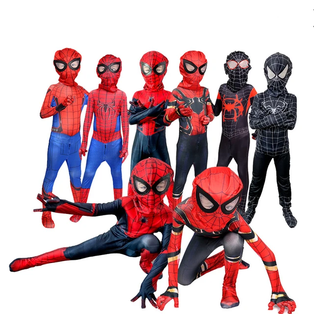 Costume Spiderman Avec Masque, Combinaison Cosplay, Halloween, Pour Enfants  - Cosplay Costumes - AliExpress