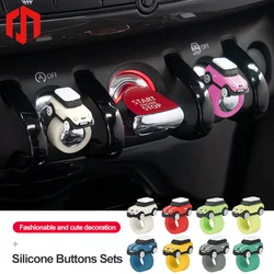 Silicone Car-shaped  Button Cover for BMW Mini Cooper One JCW Clubman Coutryman women Car Interior Accsesories Ornaments Doll