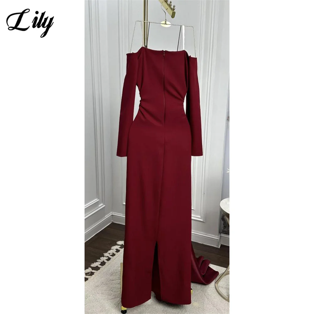 Lily Burgundy Elegant Prom Dress - Elegant Setting