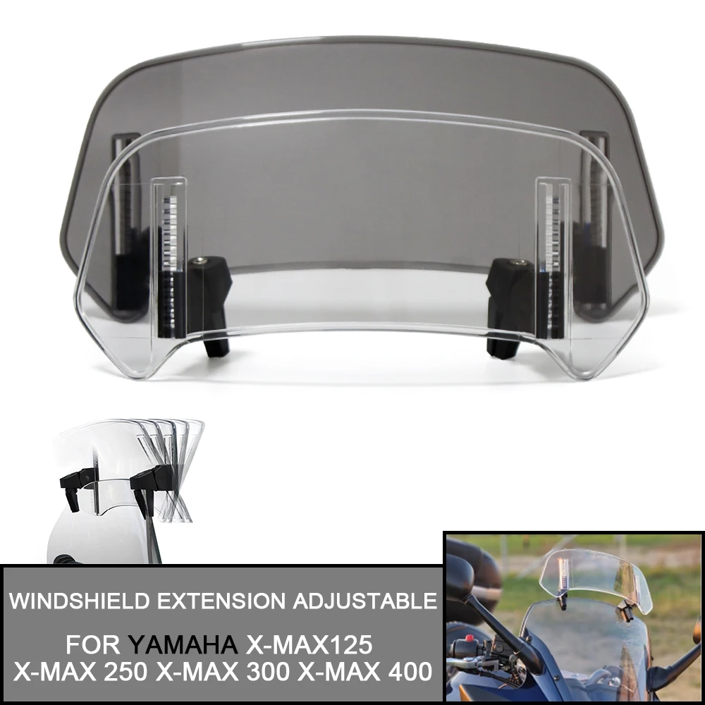 

Universal Motorcycle Windshield Extension Adjustable Spoiler Deflector Fit For YAMAHA X-MAX125 X-MAX 250 X-MAX 300 X-MAX 400