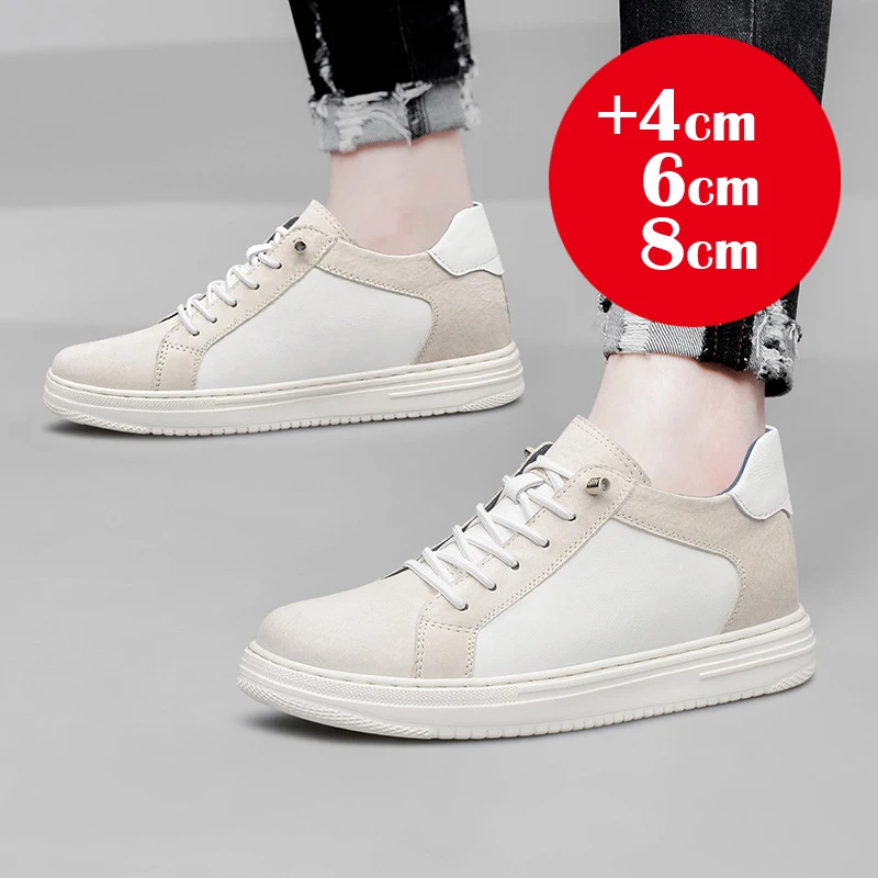 Men Casual Sneakers Elevator Shoes Hidden Heels Breathable Heightening Shoes For Man Increase Insole 8CM 6CM Optional Height