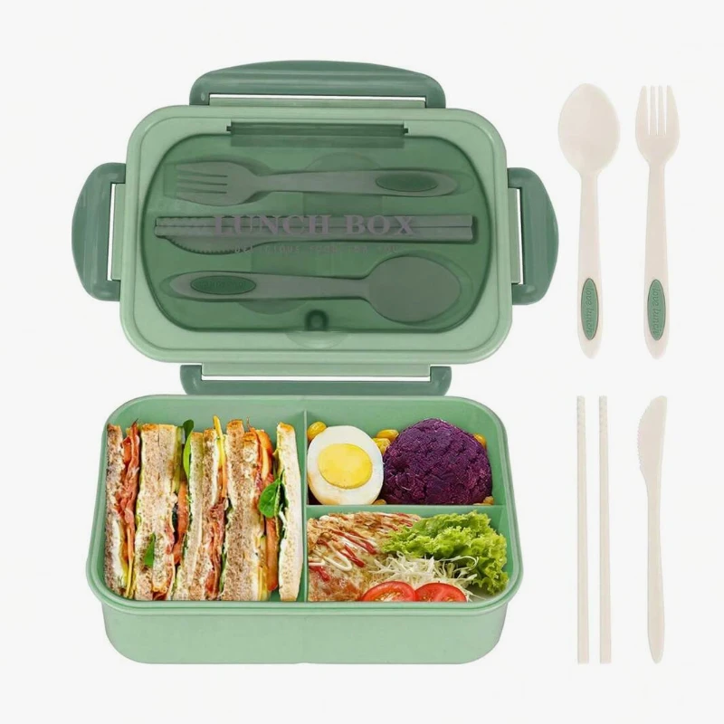 Versatile Lunch Bento Box Set with Microwave & Dishwasher-Safe Utensils