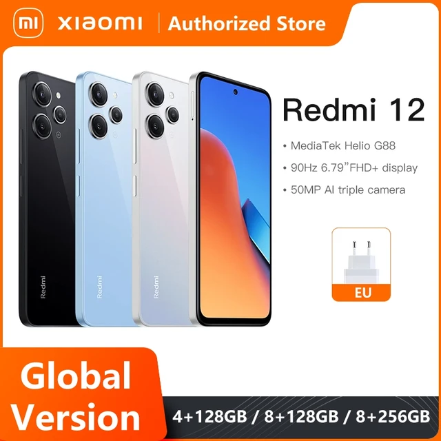 Xiaomi-smartphone Redmi 12, versión Global, 128GB / 256GB ROM, Helio G88  MediaTek, pantalla FHD + DotDisplay de 6,79 pulgadas, Triple cámara de  50MP, batería de 5000mAh - AliExpress