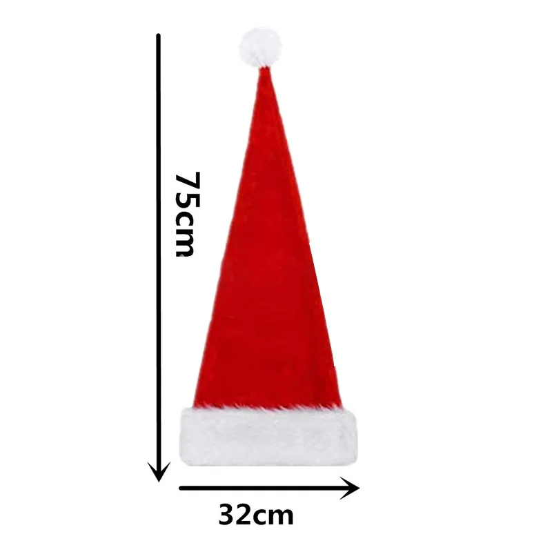 Christmas Hats New Year Thick Plush Hat Adults Kids Hat Christmas Decorations for Home Xmas Santa Claus Gifts Warm Winter Cap