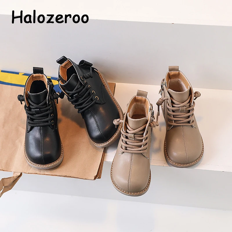 

Winter New Kids Fashion Boots Baby Girls Brand Leather Shoes Toddler Riding Boots Children Ankle Shoes Boys Motorcycle Boots