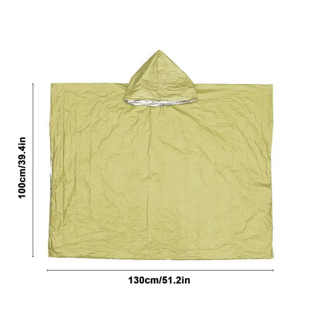 Sűrített Fényvisszaverő Felnőttek Esőkabát Multifunkcionális Hordozható Eső Poncsó -Köpeny Reverzibilis Szélálló Pe Alumínium Film Esőkabáta - Image 6