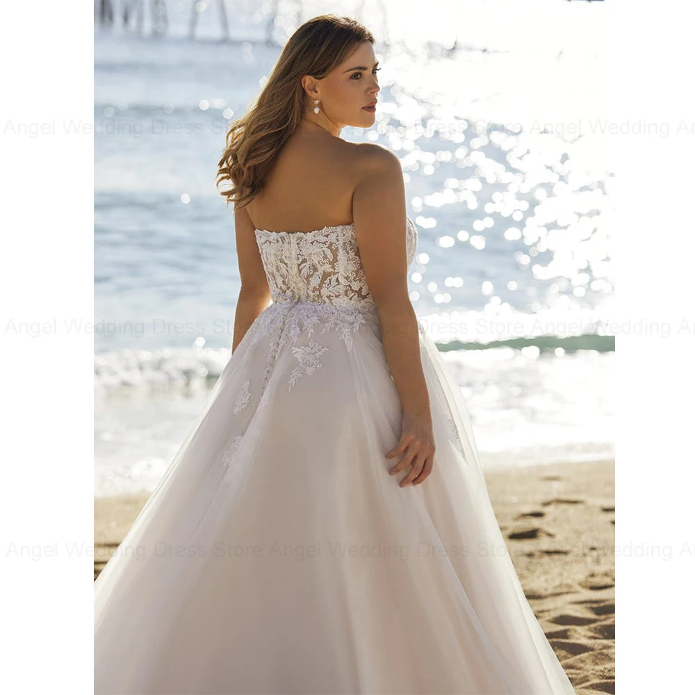 ANGEL Off Shoulder Plus Size Wedding Dress For Women Customized Elegant A-Line Bridal Gown Sexy Backless Vestidos de Novia Boda 4