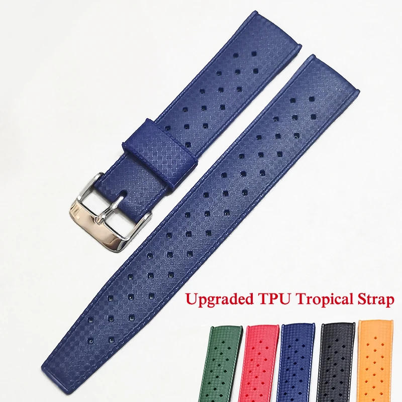 20/22mm Tropical Silicone Rubber Strap Sport Waterproof Diver