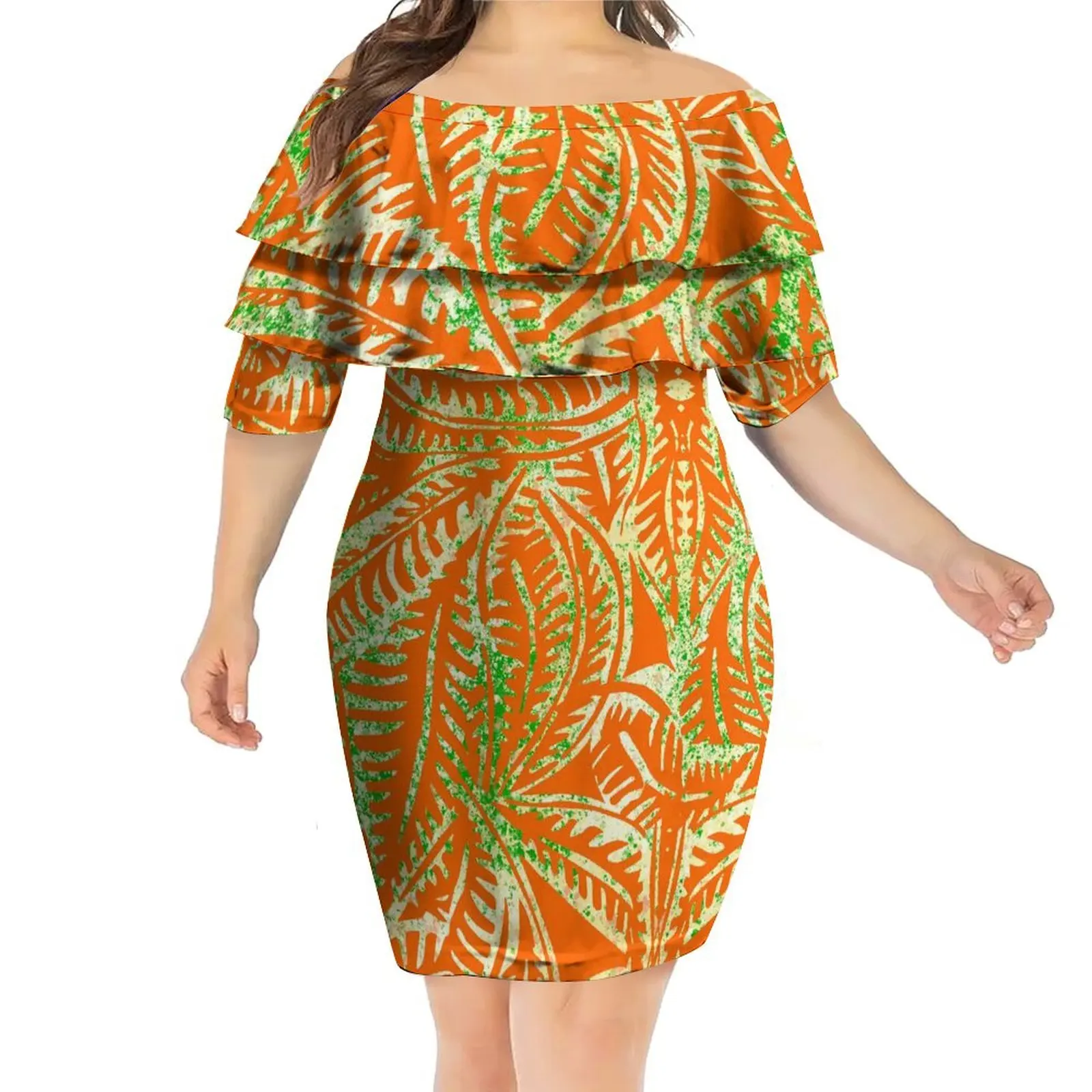 

6XL Oversized Tattoo Samoan Polynesian Tribal Print Fashion women Dress Big Size Special Offer Wrap Dress Elegant Lady Clothing