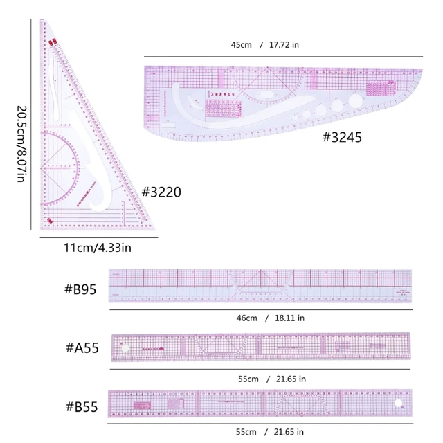 DIY Craft Sewing Tool for Beginner Designers Tailors French Curved Ruler Measure Ruler Dressmaking Tool Patchwork Ruler Y1QB 2
