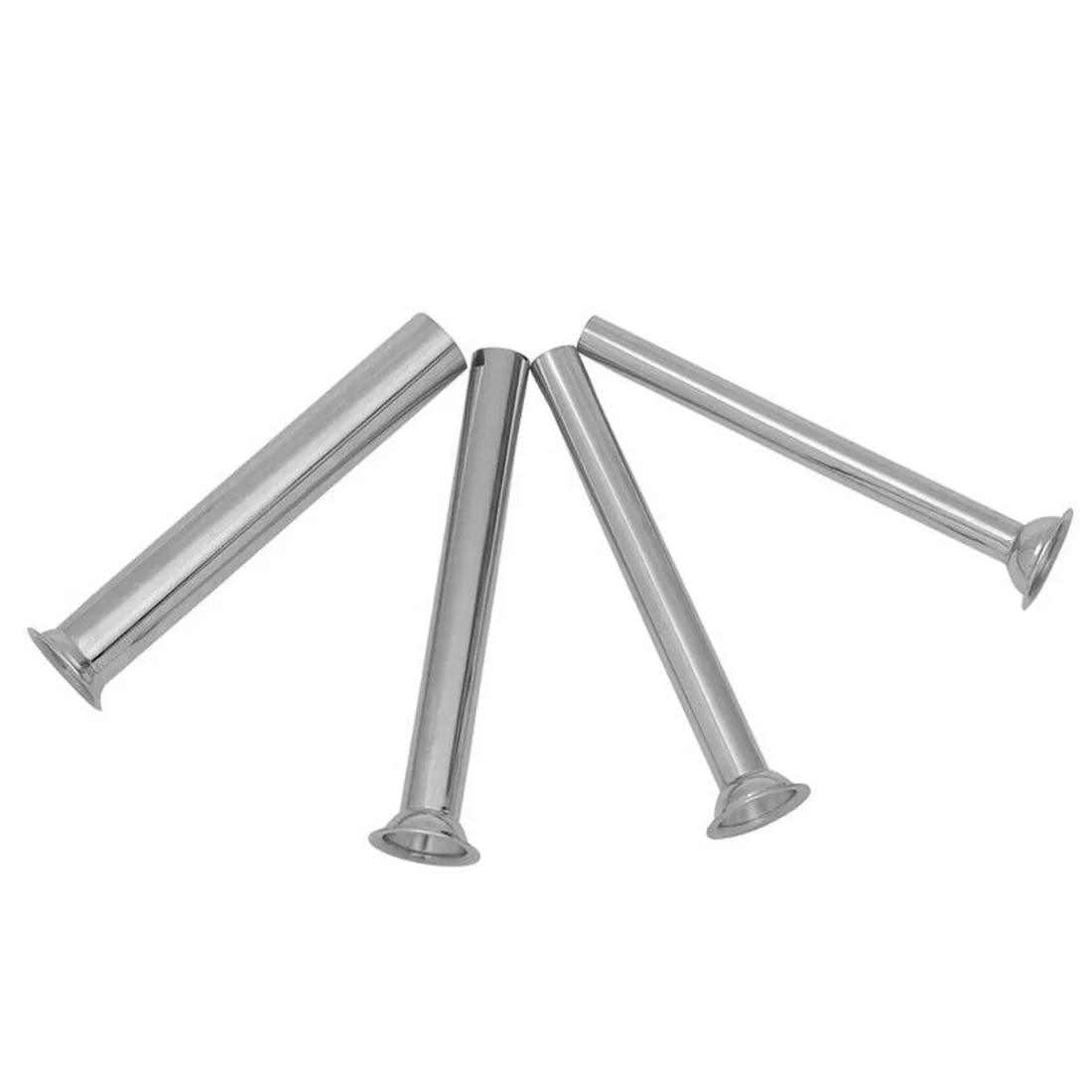 4Pcs Sausage Stuffer Stuffing Tubes Sausage Stuffer Funnels Nozzles Silver 165mm/6.5inch Salami Making Sausage Maker Homemade Filler