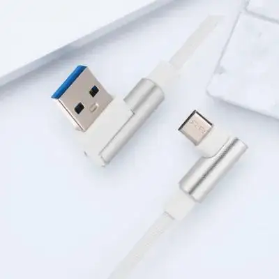1M 마이크로 USB 케이블 직각 커넥터 나일론 코드 고전력 충전 범용 고속 데이터 전송