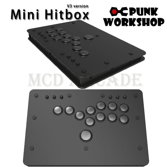 Punk Workshop Mini HitBox V2/V3 SOCD Fighting Stick Controller Mechanical  Button Support PC/Android/Switch/PS4 Handle Fight Box