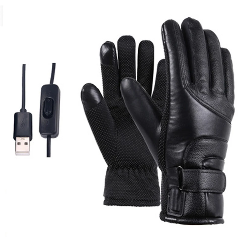 USB Heated Waterproof Touchscreen Gloves for Outdoor Use