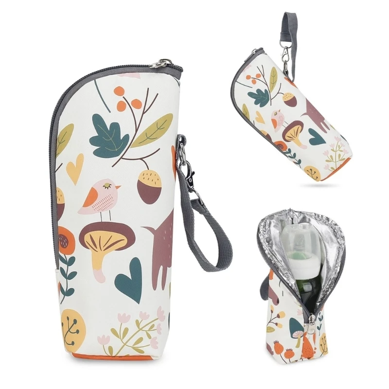 Baby Milk Bottle Insulation Bag Printed Travel Carry Case Portable Feeding Bottle Thermal Handbag Strollers Hanging Bag 4