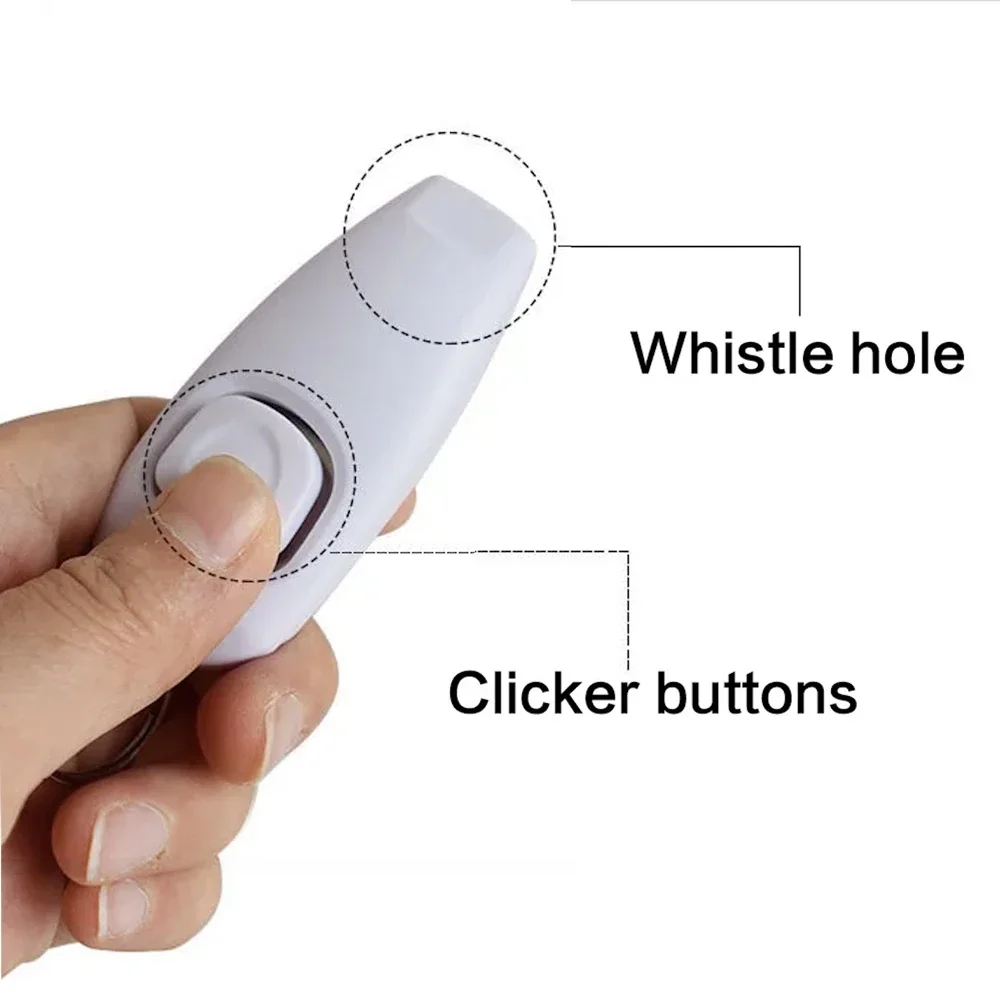 2 in 1 Pet Cat Dog Training Clicker and Whistle Adjustable Wristband Pet Trainer Assistive Guide with Key Ring Dog Supplies dog whistle dog trainer dog clicker