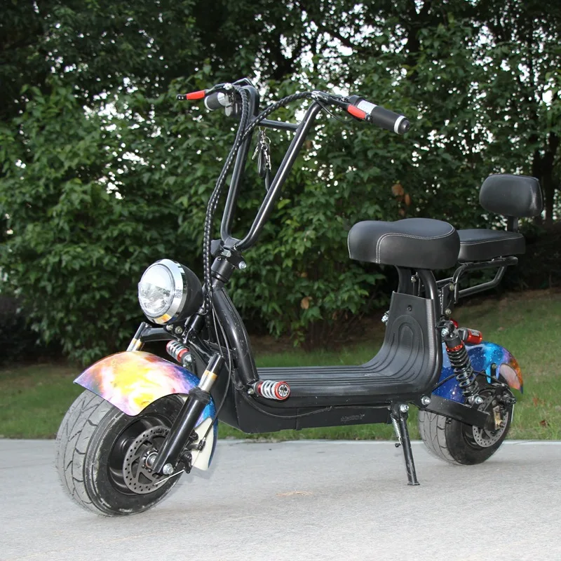 Електрически Скутер 48V Mini Harley Scooter 1000W Motor Lithium Battery Pedal Motorcycle Wide Tire Skateboard Electric Scooter