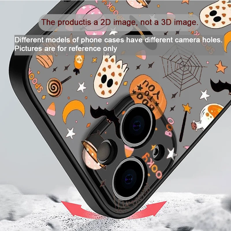Whimsical Halloween Pumpkin & Ghost Pattern Phone Case Back Cover
