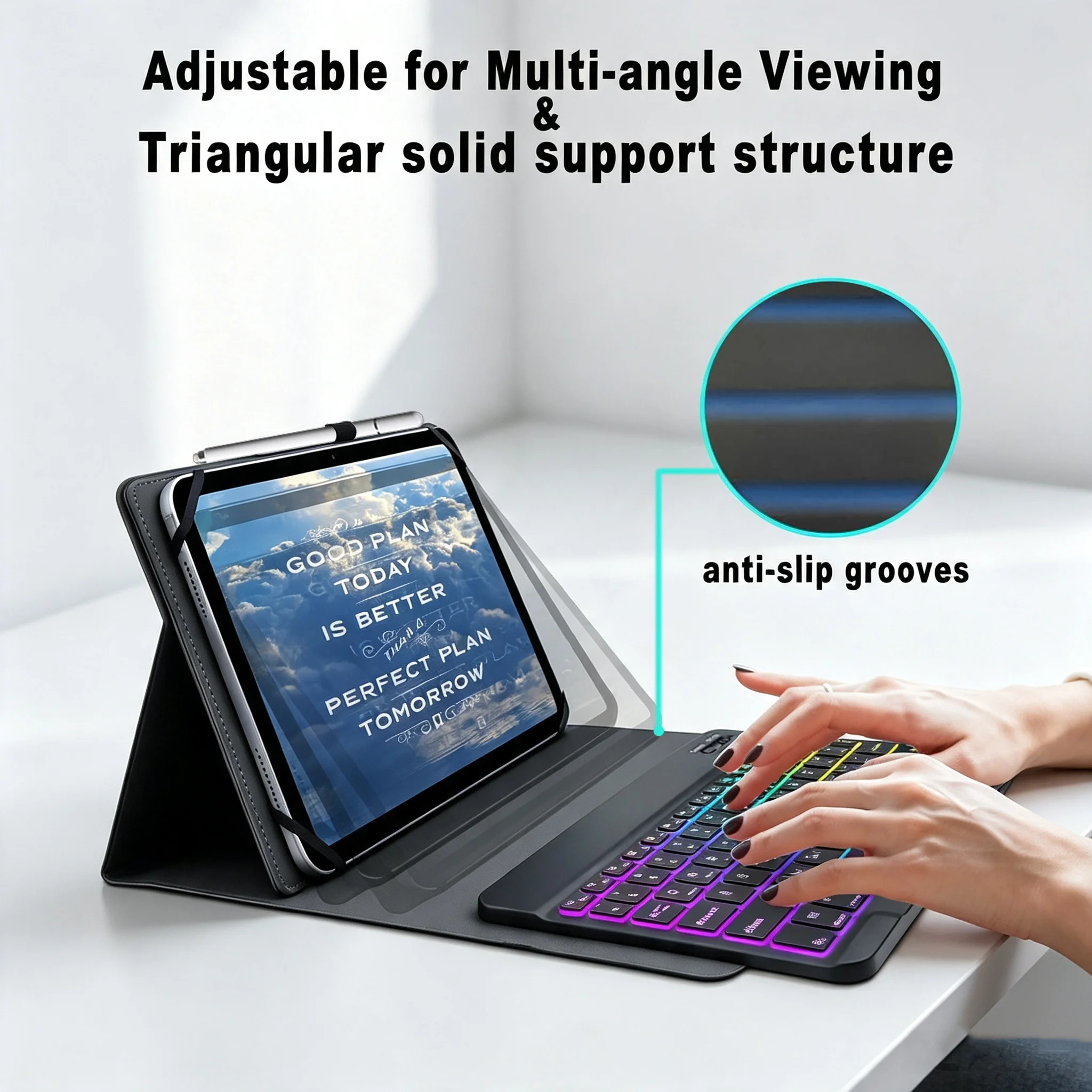 Versatile Keyboard Case with Mouse and Stylus - Detachable