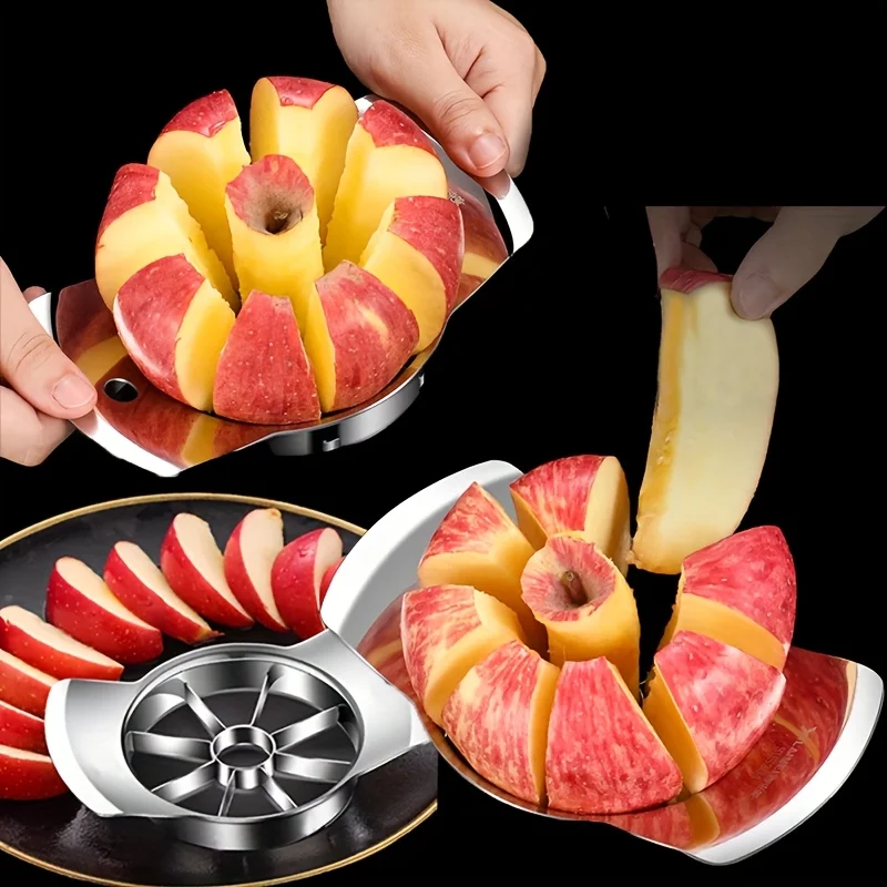 1pc Stainless Steel Slicer and Peeler Set for Apples, Oranges, and More - Easy-to-Use Kitchen Gadget, Fruit Slicing Tool