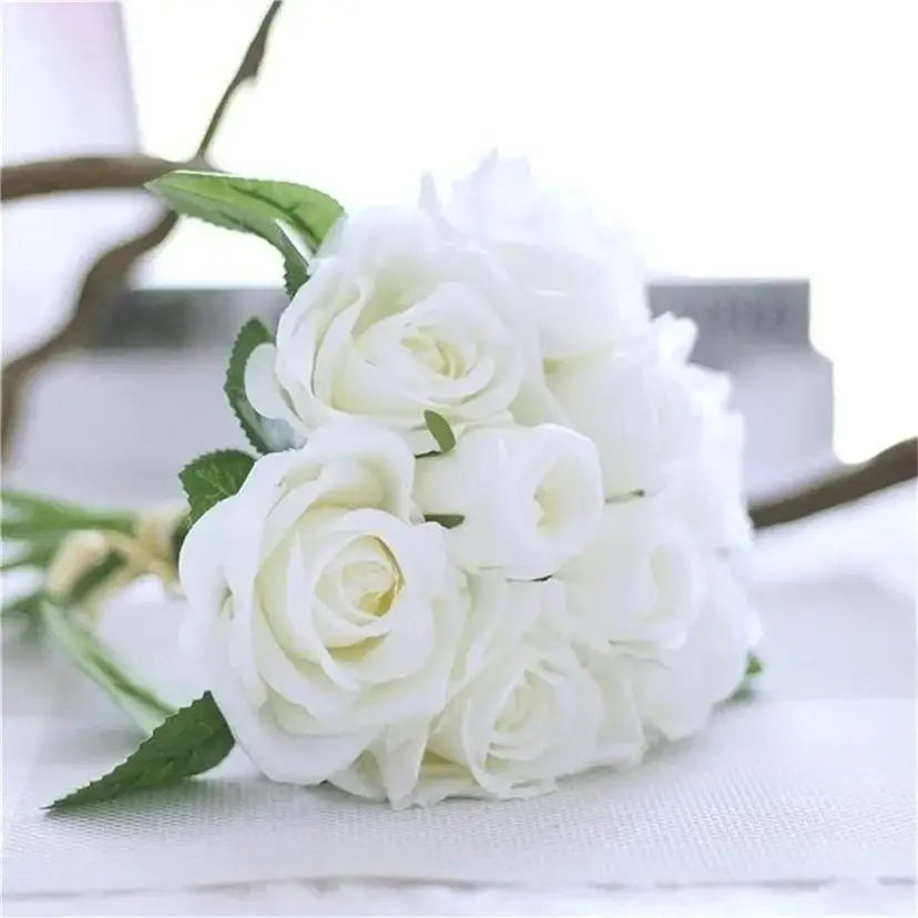 1 Pcs Artificial Flower Flannel Rose Fake Flower Wedding Home Decoration Artificial Flower Decoration Valentine's Day Gift 51cm
