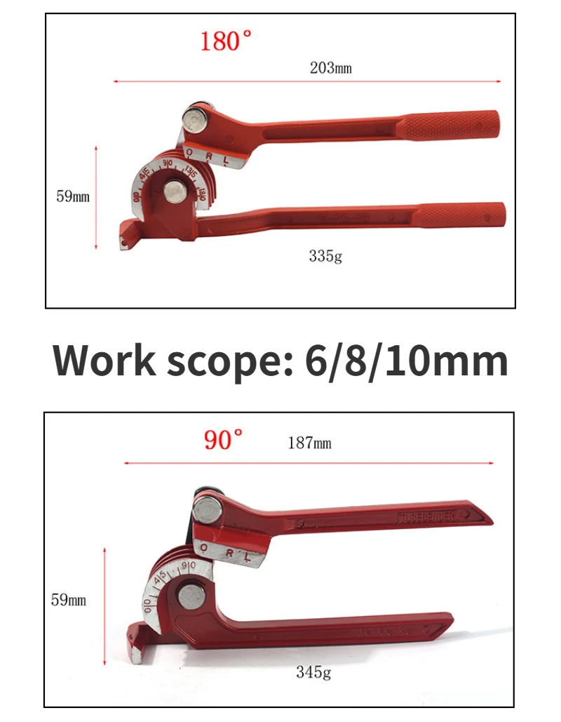 1/4" 5/16" 3/8" Brake Pipe Rolling Brass Copper Tube Pipe Manual Bending Tool Type Fuel Brake Bender Hand Tool