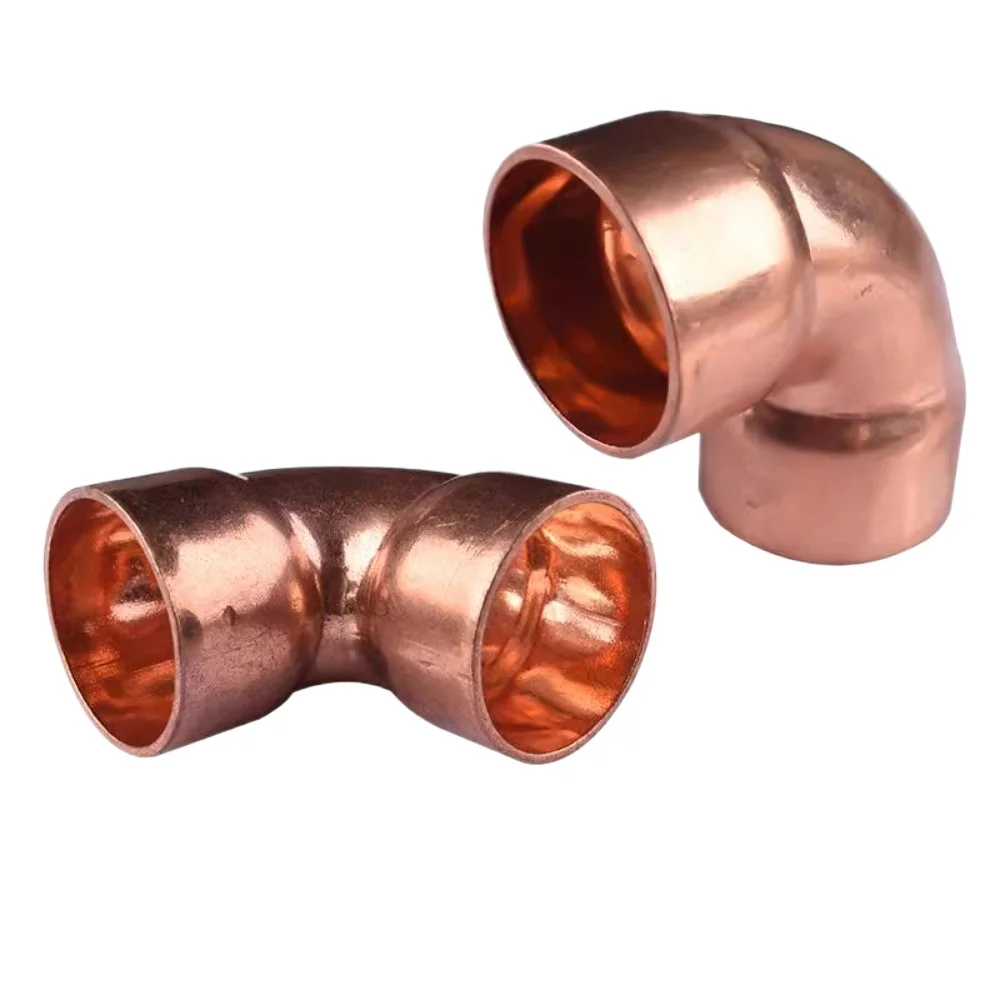 Copper Tube Brass Pipe Fitting 6.35-219mm ID Weld Socket End Feed Solder Elbow 90 Degree Coupler Pure Copper Pipe Fitting Connector Air-Coniditioning