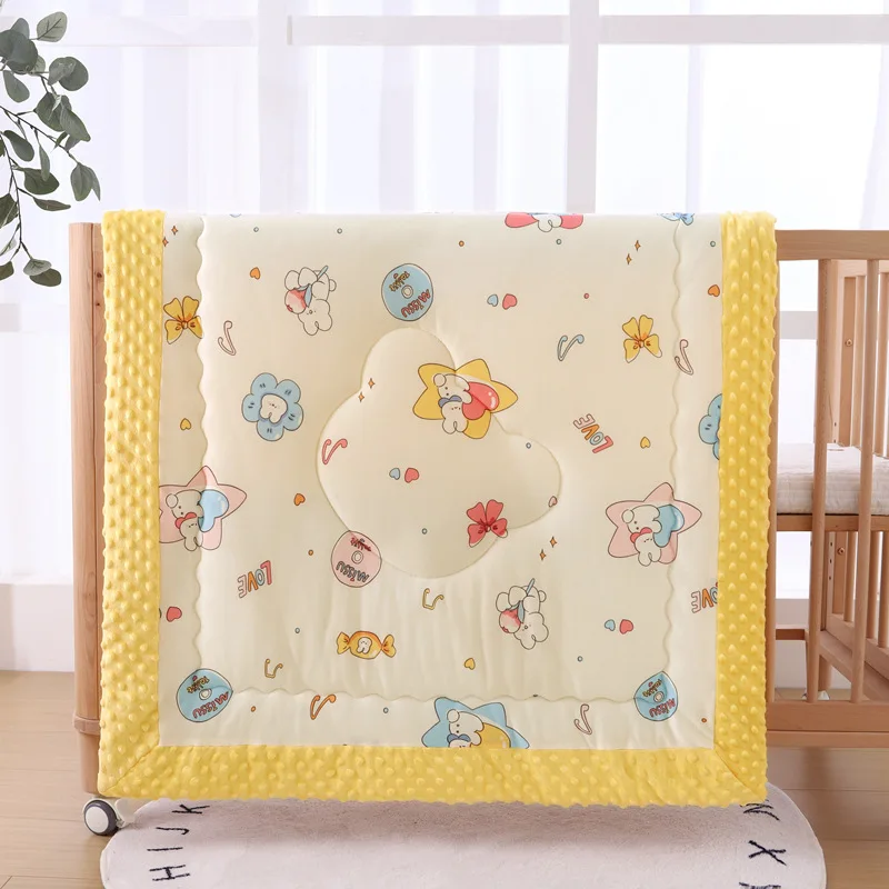 95X95cm Winter Thick Muslin Quilt for Newborns with Padded Crib Blankets Baby Bear Blanket baby blanket