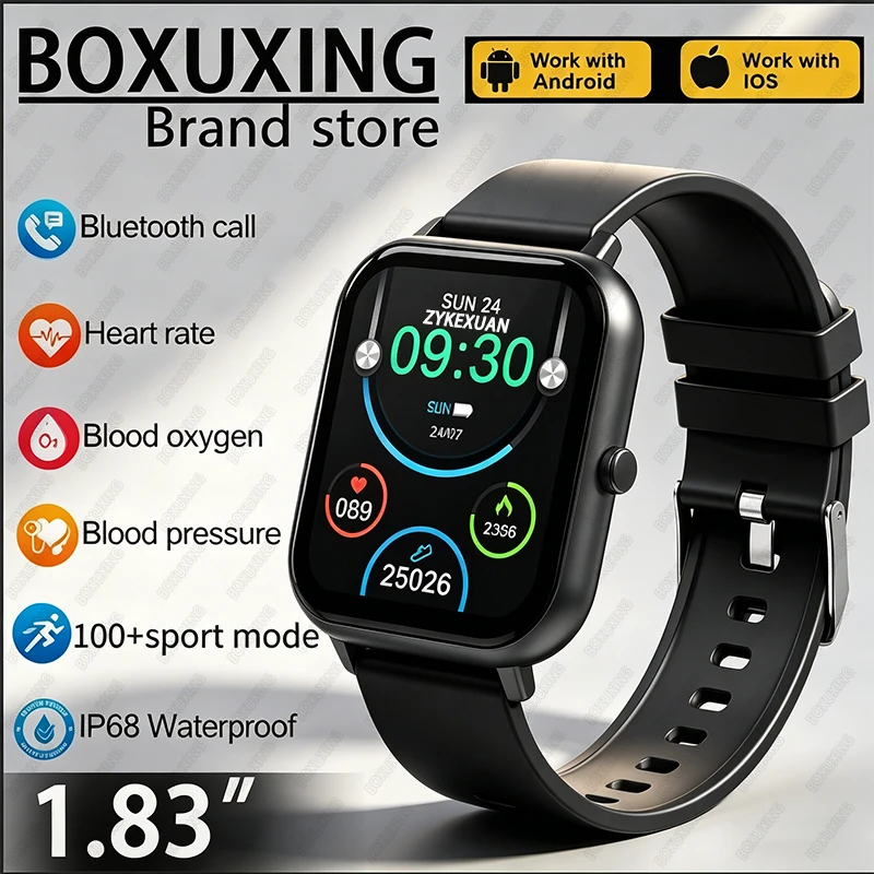 2026 New Smart Watch Man Women Bluetooth Call Sport Fitness Tracker Watches 24Hours Health Monitor Fashion Ladies Men Smartwatch