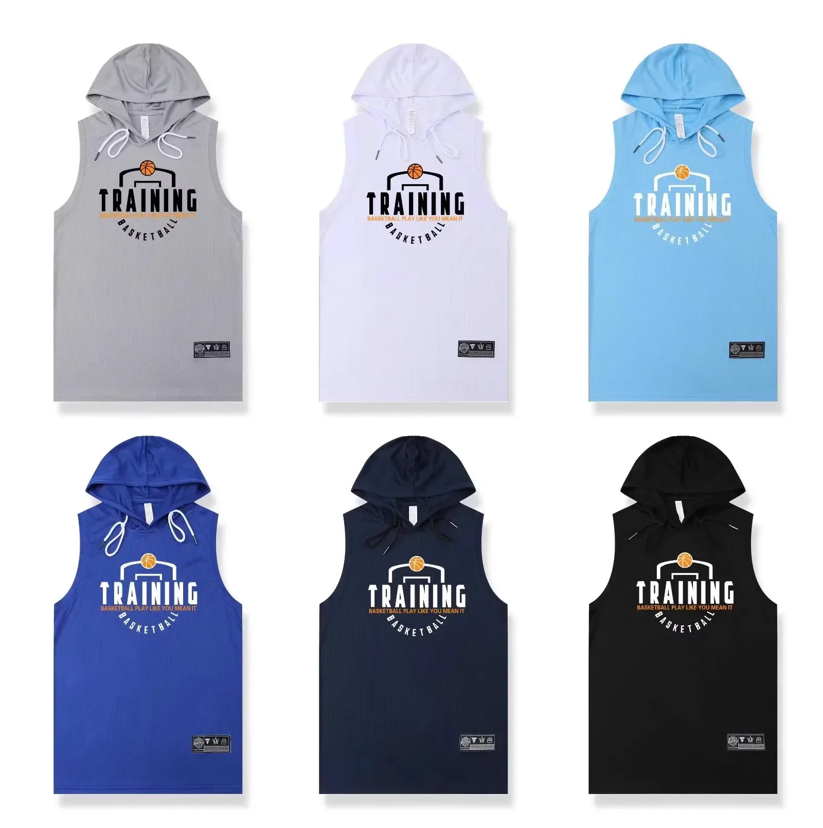 Basketball Hooded Vest Men Shooting Uniform Training T-shirt