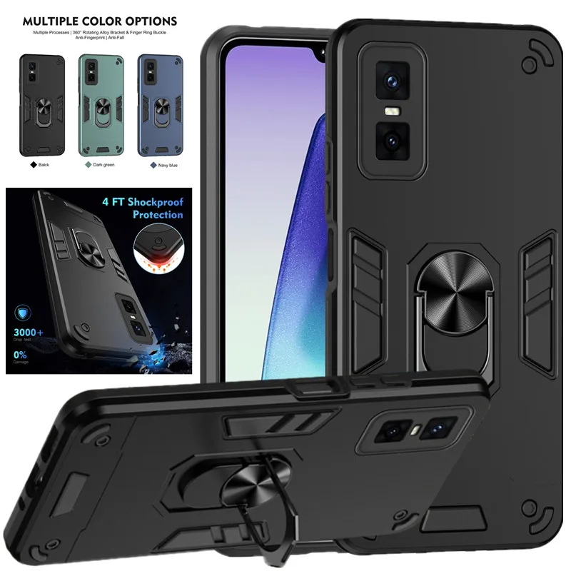 Rugged Shockproof Protective Case with Ring Stand Holder