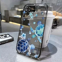 Adorable Turtle Shockproof Transparent Phone Case - Soft Protective Cover for iPhone 12 Pro (Black - 2C1495)