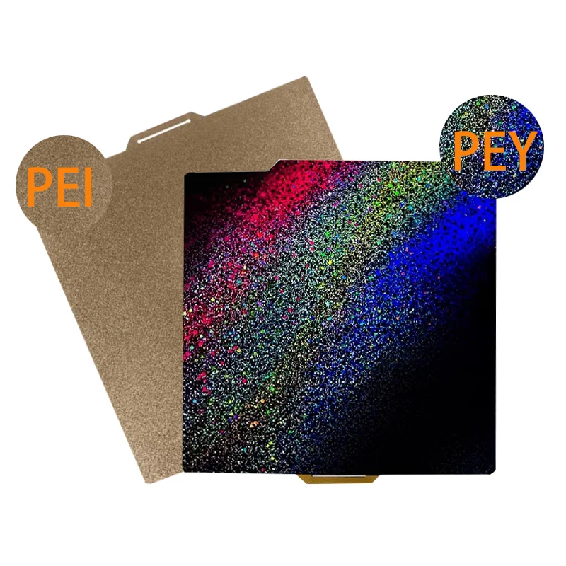 ENERGETIC 257x257mm Upgrade PEI Sheet Double Side Smooth Colorful PEY and Textured PEI Powder Build Surface For  Bambu Lab X1 energetic upgrade pei pro 257x257mm bambu lab x build surface double side textured pei pro powder coated print bed