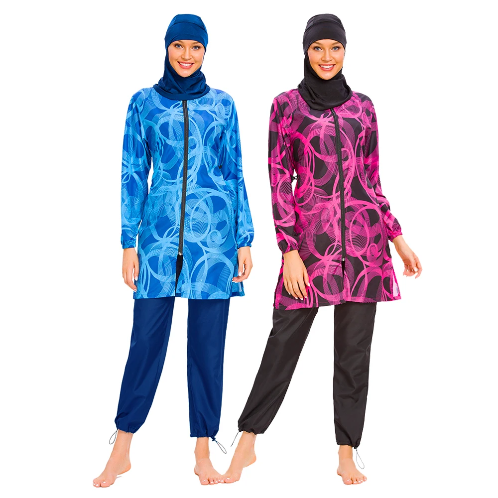 Full coverage Muslim modest beach swimwear outfit
