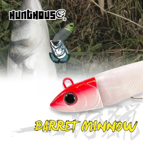 Hunthouse Fishing Barret Minnow Lure 7g/12g/25g/40g/60g/90g/120g JIgging Head Soft Silicone Bait Wobblers For Bass Pike Leurre