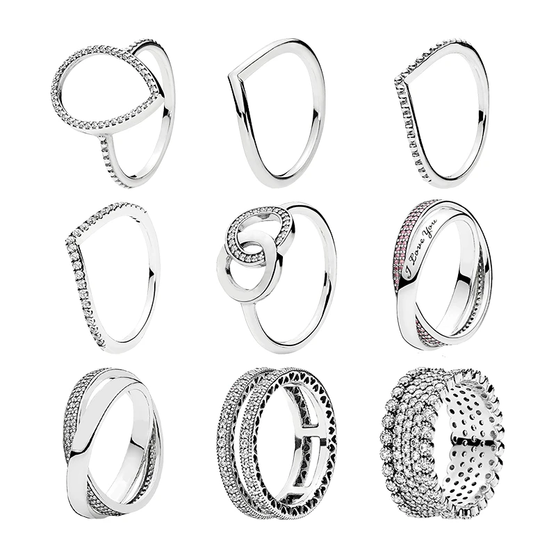 

Женское кольцо из серебра 925 пробы, с цирконами