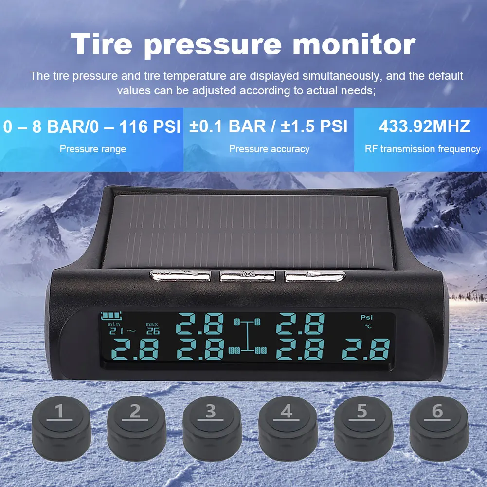  ڵ Ÿ̾ з , 6 ܺ ,  TPMS LCD ÷,  7Bar