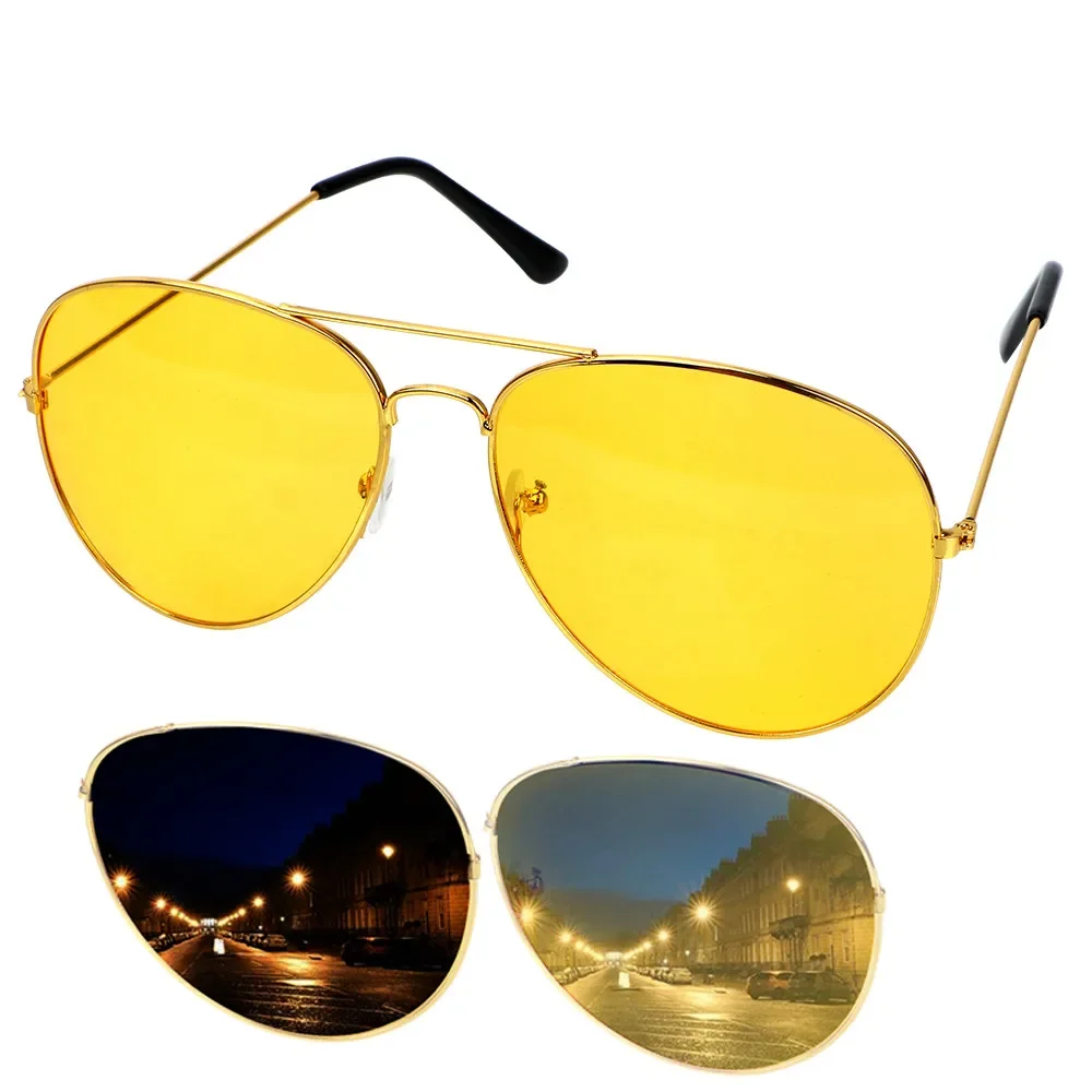 Night Vision Glasses for Drivers Anti-glare Yellow Lens Car Driving Goggles UV Protection Unisex Sunglasses for Men Women night vision sunglasses driving glasses anti glare sunglasses