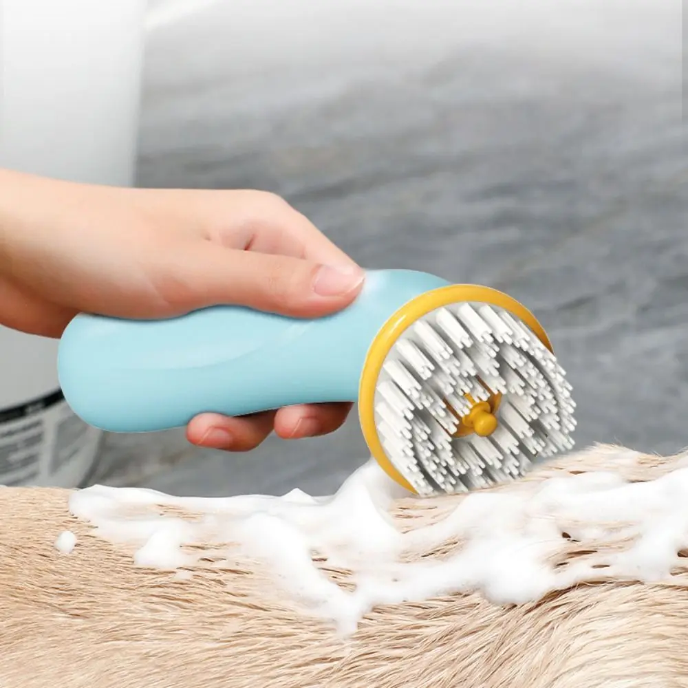 Plastic Dog Shampoo Dispenser Comb Non-Slip Handle Handheld Pet Bath Brush Detachable Dog Bath Scrubber for Massaging