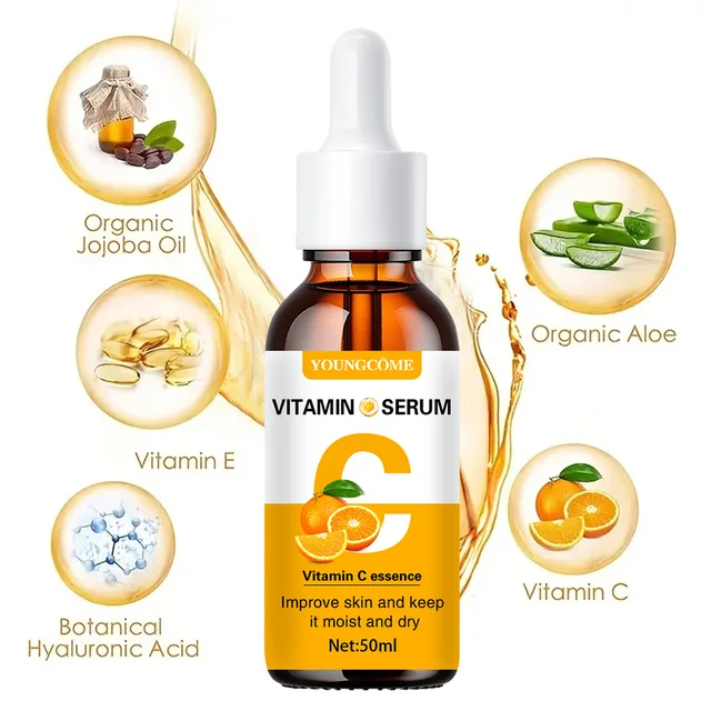 2pcs Vitamin C and retinol fortified serum rich in VC,keep skin hydrated and smooth,smooth fine lines and wrinkles,delicate skin 6