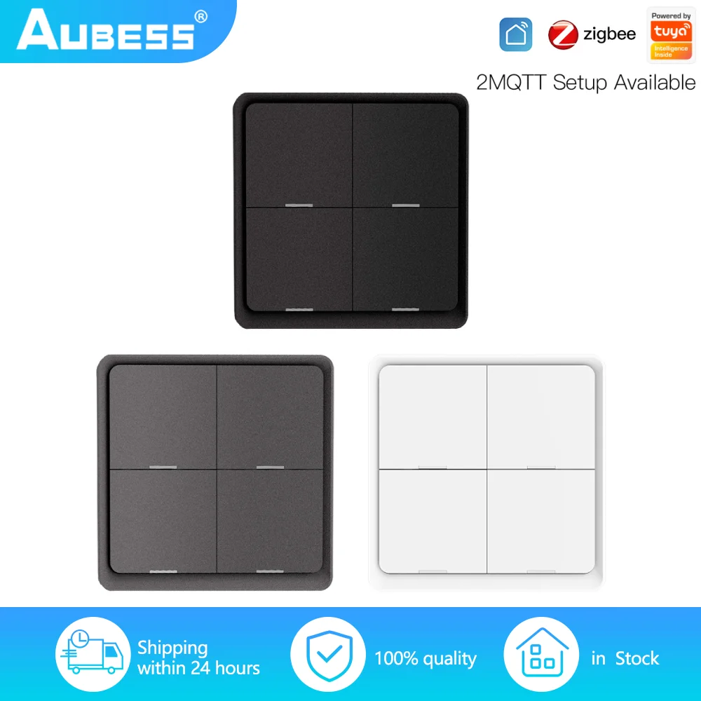 

Кнопочный переключатель для беспроводной съемки 4 Gang Tuya ZigBee